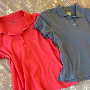 Izod Women’s Polo Shirts in Hot Pink size Large and Slate Blue size XL